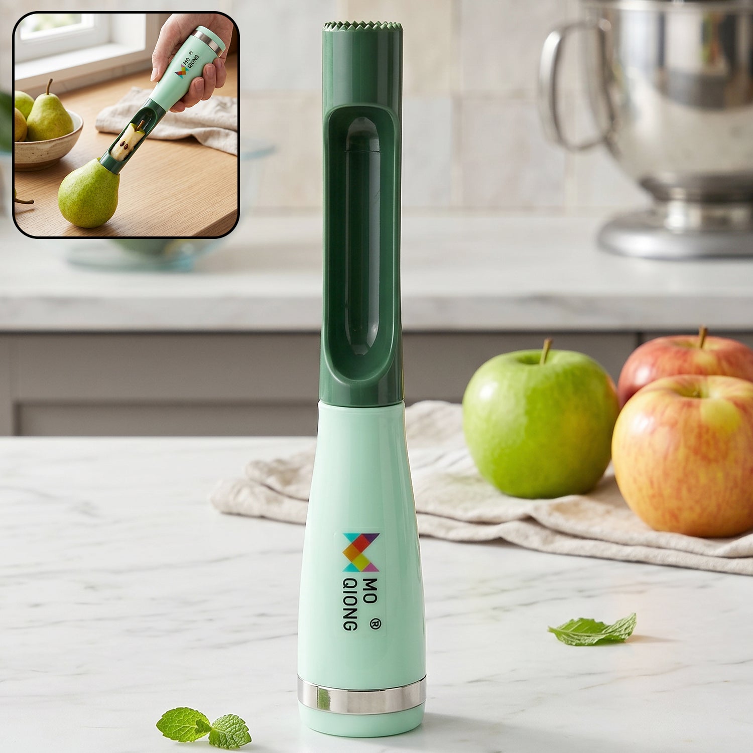 Wukusy multipurpose apple cutter and slicer, a stainless steel fruit corer and slicer for effortless apple preparation.