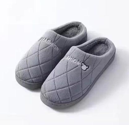 Ekom unisex winter warm flip flop slippers for indoor and outdoor use, featuring plush lining and durable rubber soles.