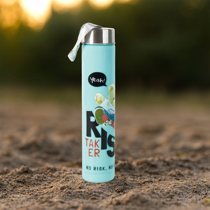 Wukusy Risk Taker printed water bottles set of three in 2000ml, 900ml, and 300ml sizes with bold design, ideal for hydration.