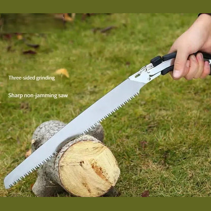 Wukusy garden hand pruning saw with cover, 50 cm long, ideal for cutting tree branches, featuring a sharp blade and ergonomic handle.