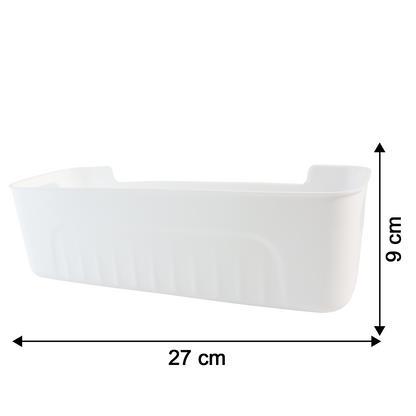 Set of four white plastic storage baskets by Wukusy, ideal for organizing home or office supplies.