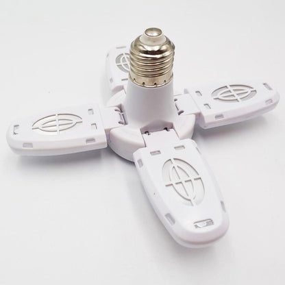 Wukusy 6179 Fan Blade LED Bulb 28V foldable fan bulb in home decor setting, showcasing its blade design and compact form.