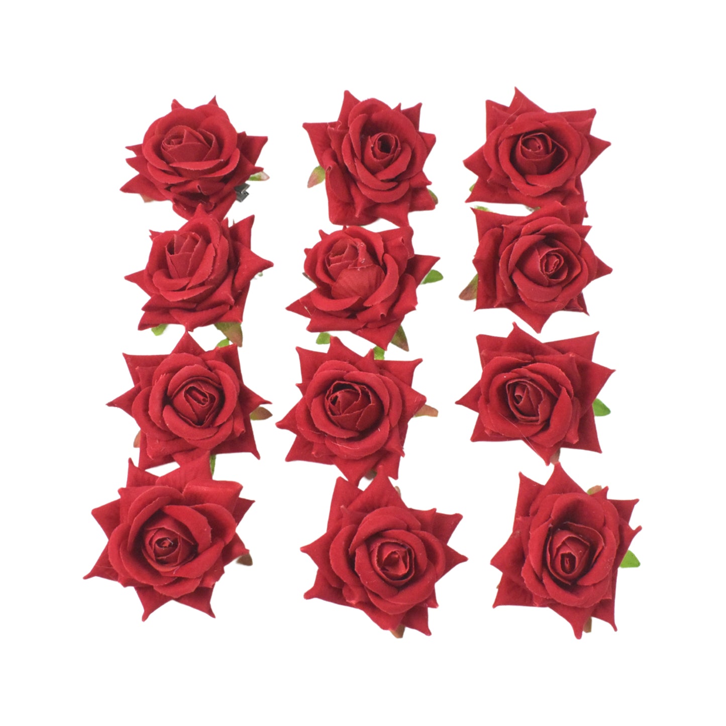 Set of 12 Wukusy flower rose hair pins with velvet flower design, perfect for elegant hair styling and accessories.