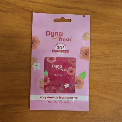 Wukusy Rosy Dew hanging air freshener gel in a 10g container with pink floral scent and decorative hanging string