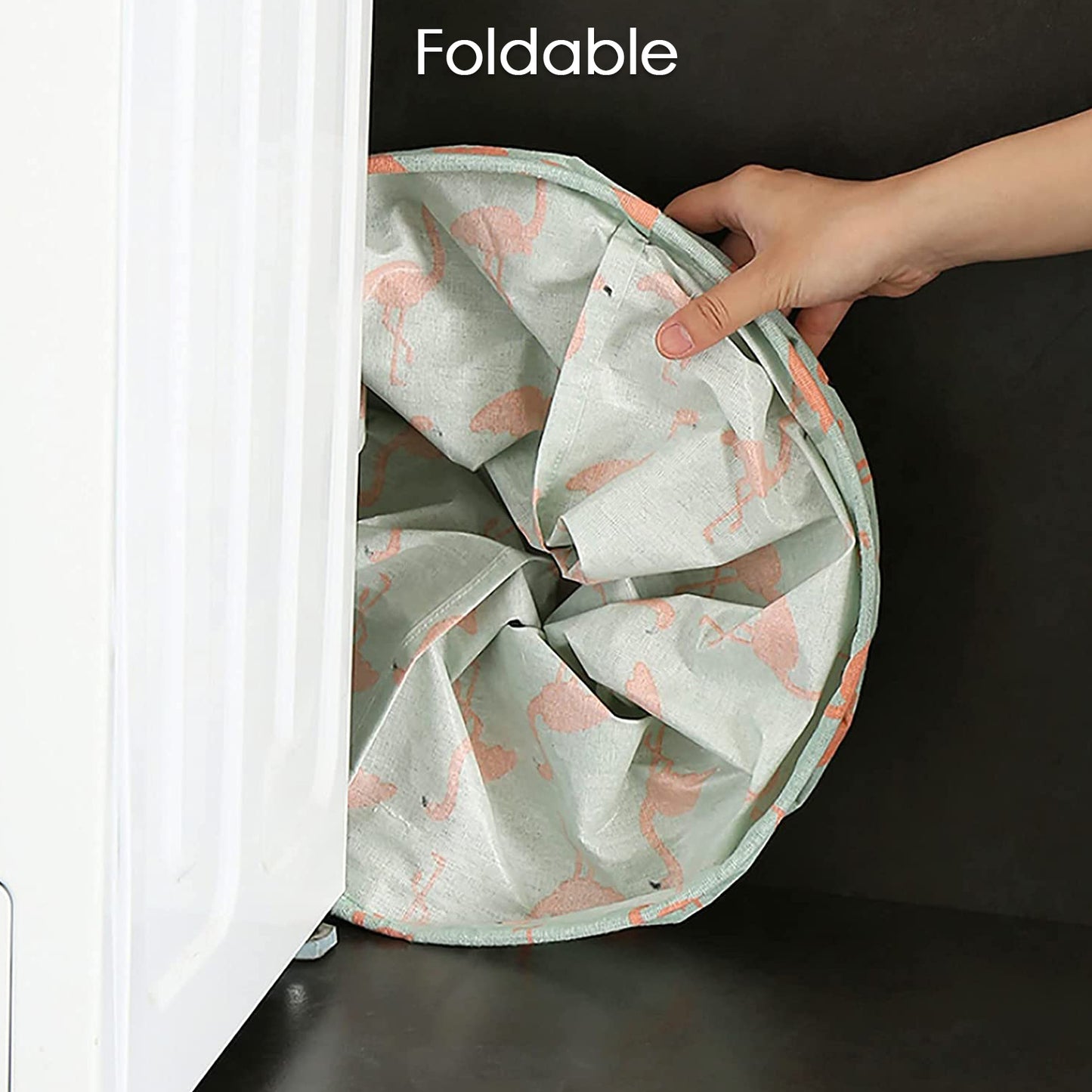 Wukusy collapsible laundry storage bag with handles for clothes and toys, foldable and durable for easy organization.