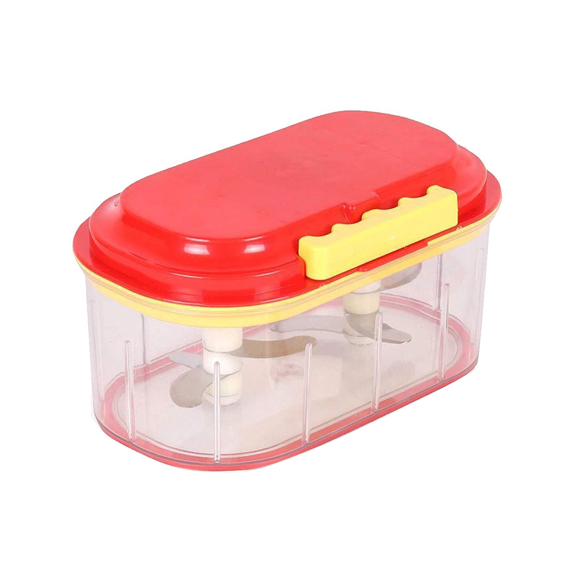 Wukusy 0071 plastic vegetable chopper, 1000 ml kitchen tool with a clear container and chopping blade for easy vegetable prep
