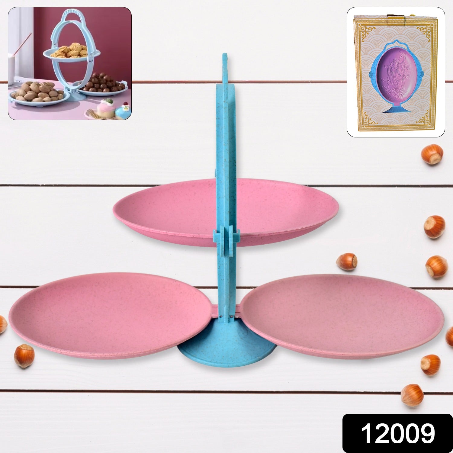 Foldable fruit plate and candy dish by Wukusy, mirror-shaped dried fruit tray for versatile use in home and kitchen decor.
