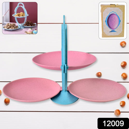 Foldable fruit plate and candy dish by Wukusy, mirror-shaped dried fruit tray for versatile use in home and kitchen decor.
