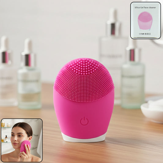 Wukusy premium silicone electric facial cleansing brush with soft bristles for gentle skin cleansing and exfoliation.