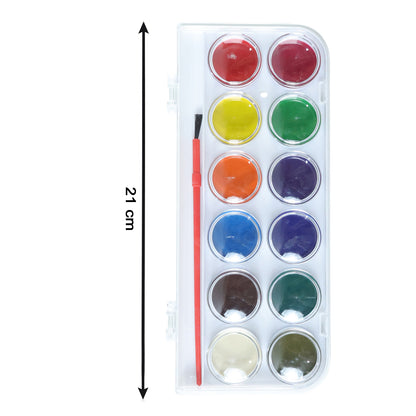 Wukusy 12-shade compact watercolor paint set with vibrant colors and portable design, ideal for artists and painting enthusiasts.