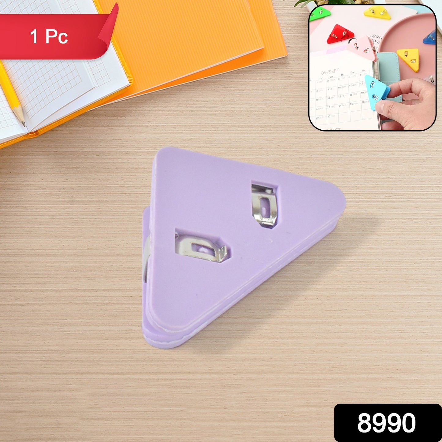 Small Wukusy triangle paper clip for organizing paper documents, perfect for office use and securing papers neatly.