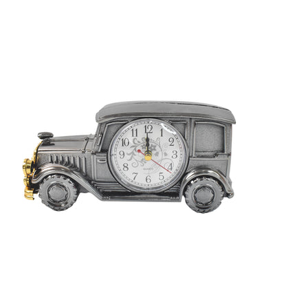 Wukusy car model clock and pen holder made of ABS material, designed for office desk or bedroom with alarm clock feature.