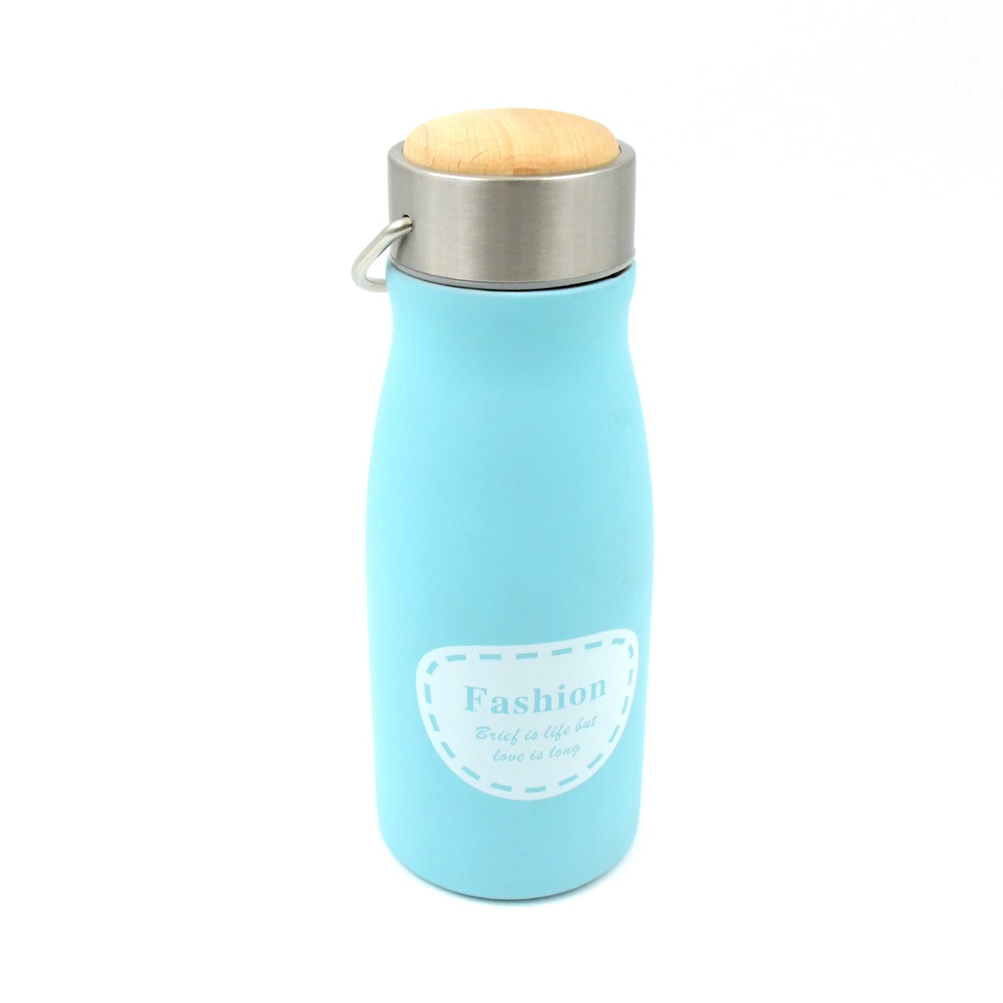 Wukusy 360ml stainless steel water bottle with handle, leak-proof, rust-proof, BPA-free, ideal for hot or cold drinks at home, gym, or school