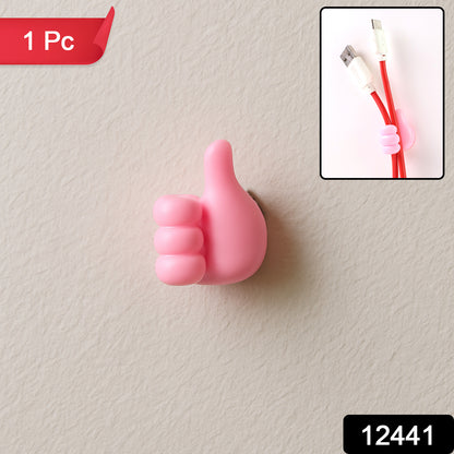 Pink Wukusy multi-functional hand-shaped wall clip hanger for keys and cables, designed for organized home storage.
