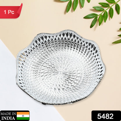 Wukusy round traditional serving tray with decorative design, ideal for serving food and Mukhwas in home improvement settings