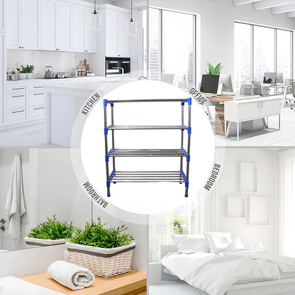 Wukusy 4-layer shoe rack organizer set with multiple shelves for home shoe storage and organization.