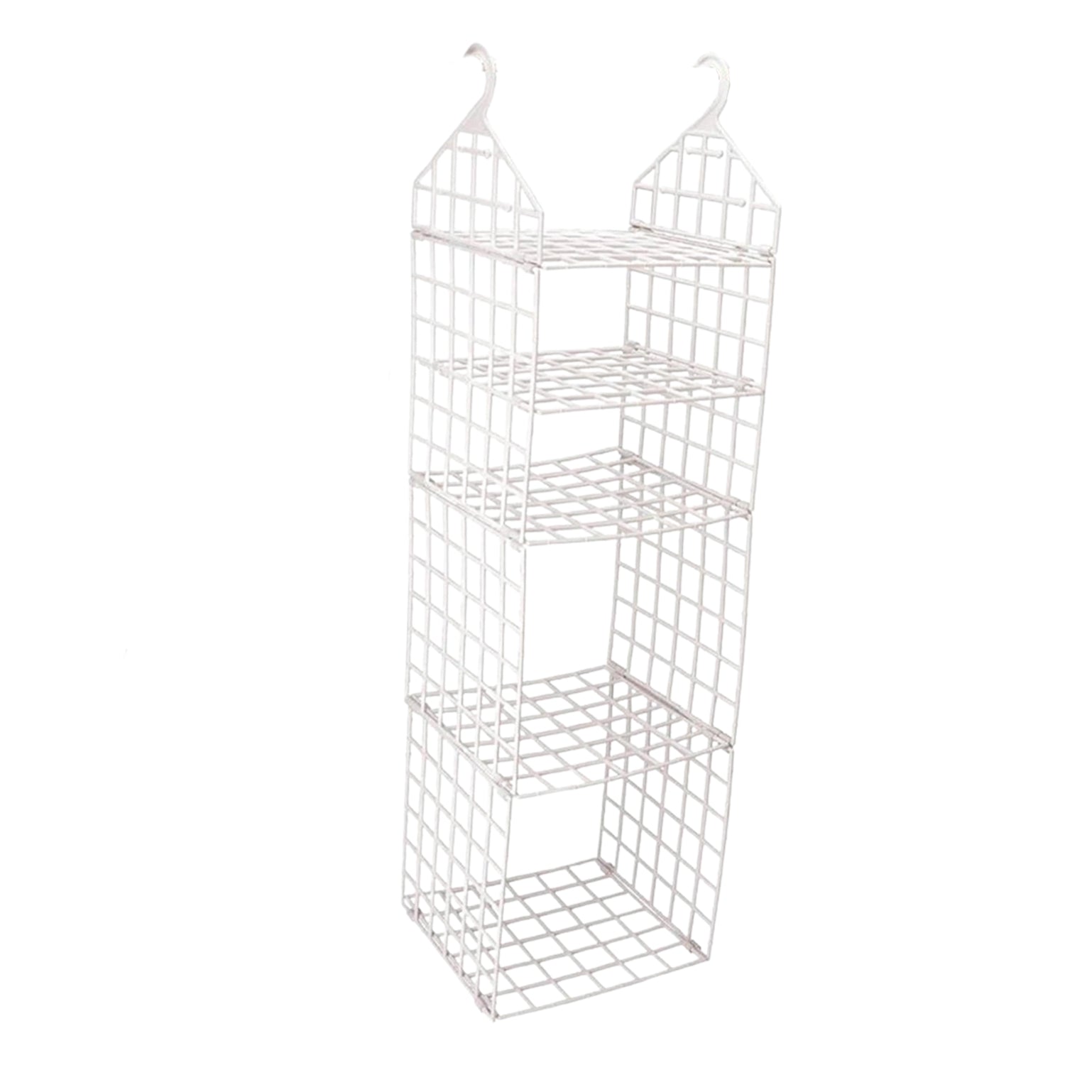 Wukusy 5-layer folding clothes storage rack with shelves for socks, scarves, T-shirts, and organization in a closet or wardrobe.