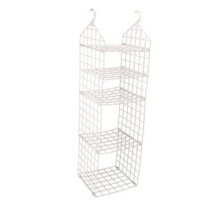 Wukusy 5-layer folding clothes storage rack with shelves for socks, scarves, T-shirts, and organization in a closet or wardrobe.