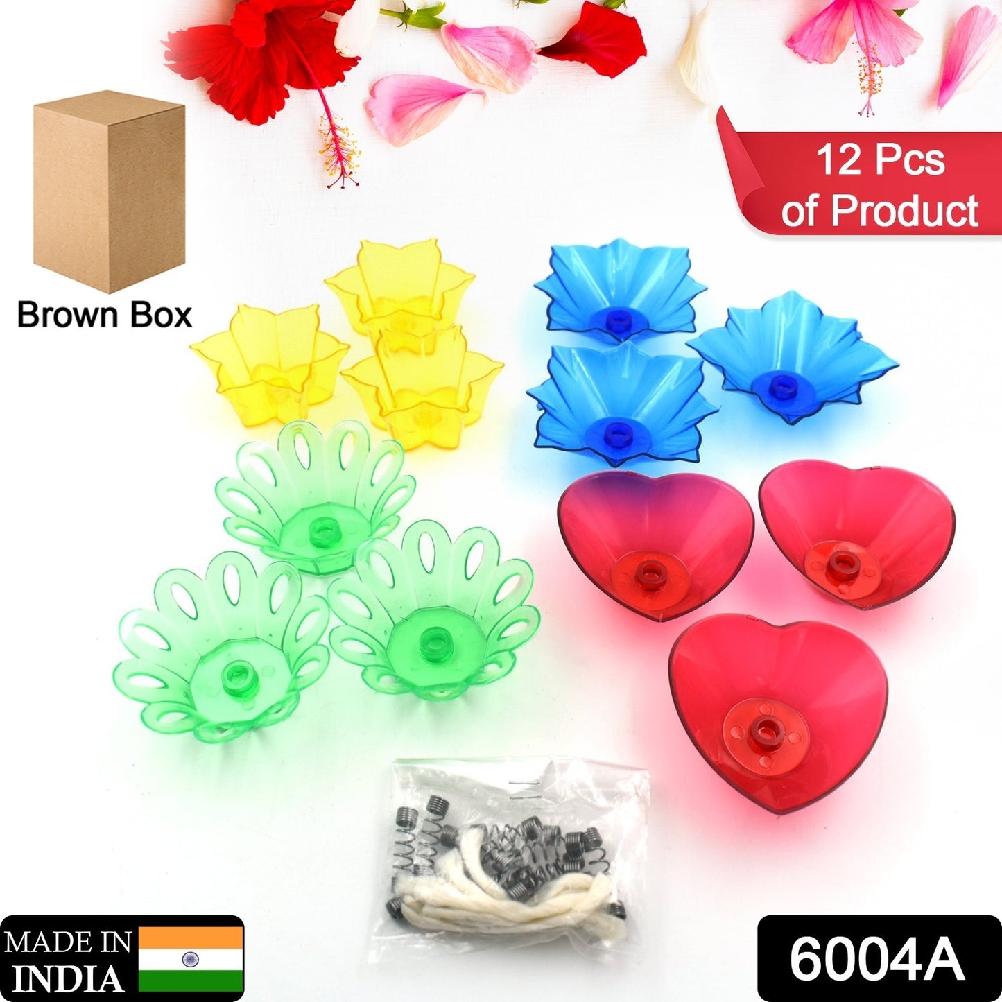 Wukusy 6004a candle cup with multicolor, multi-shape design for decorative candle display, featuring vibrant, colorful shapes.