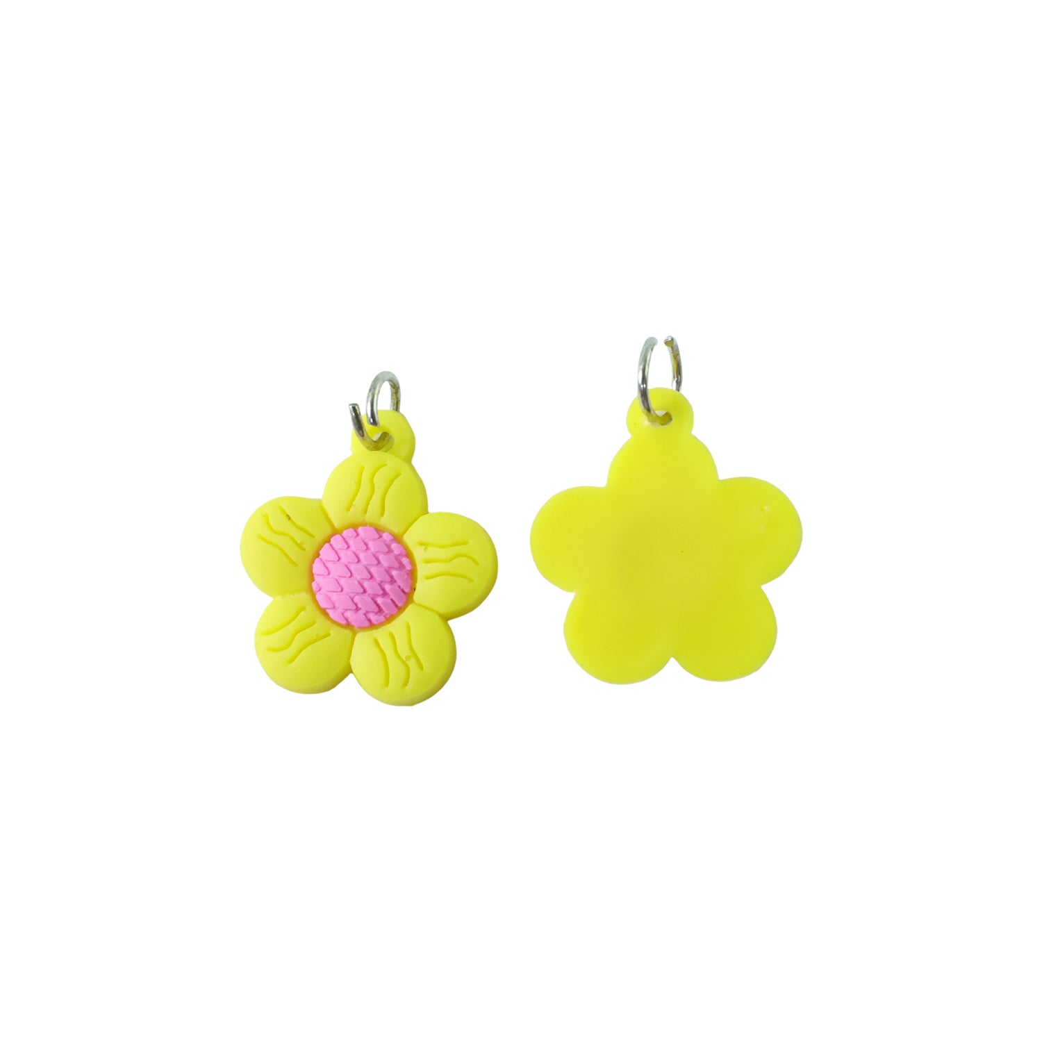 Set of 10 cute flower-shaped bag charm keychains by Wukusy, colorful accessories for bags and keys.