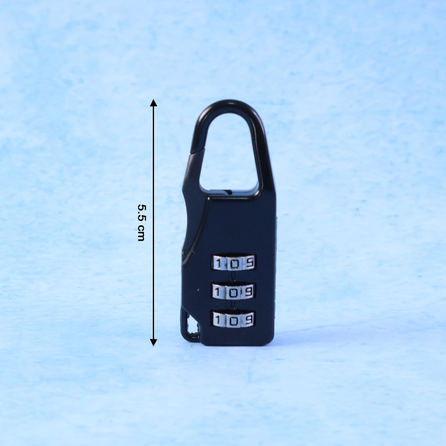Wukusy Secure 3-digit combination travel lock with keyhole and numbered dials, ideal for luggage security.