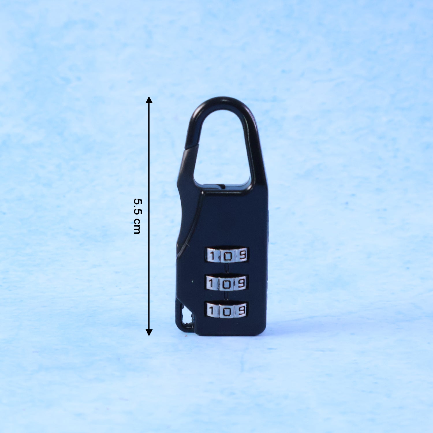 Wukusy Secure 3-digit combination travel lock with keyhole and numbered dials, ideal for luggage security.