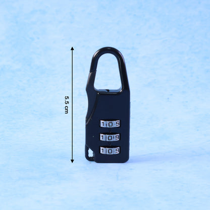 Wukusy Secure 3-digit combination travel lock with keyhole and numbered dials, ideal for luggage security.