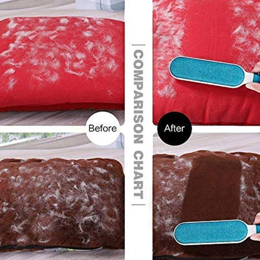 Wukusy 6196 pet hair remover with double-sided self-cleaning design and reusable surface for pet fur removal.
