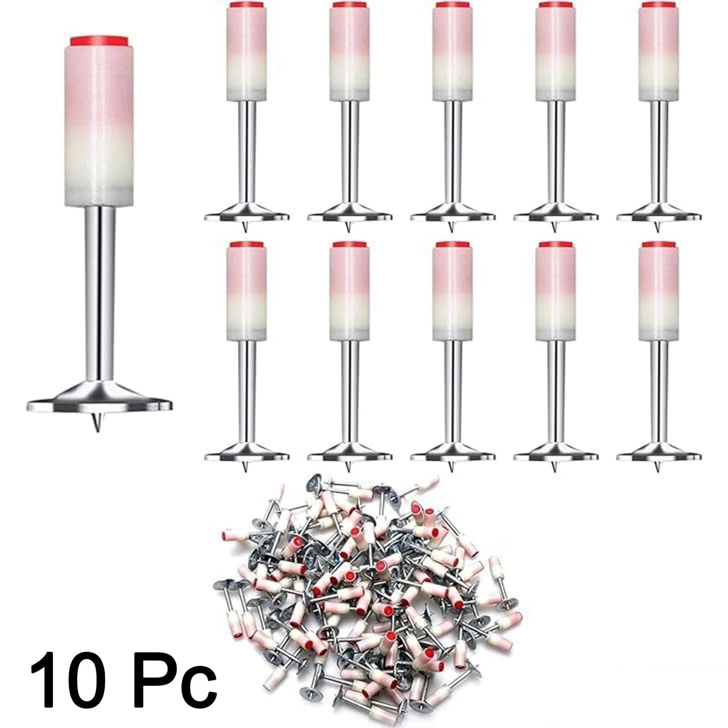 Set of 10 Wukusy round steel nails for gun-nailers, suitable for home improvement projects and DIY repairs.