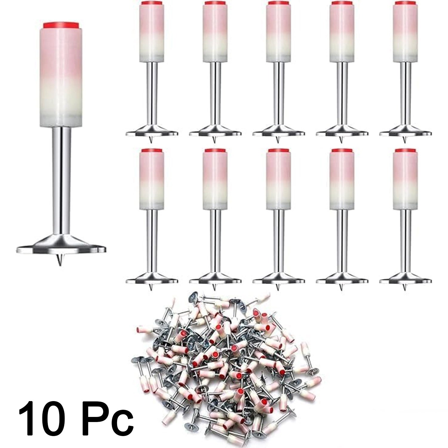 Set of 10 Wukusy round steel nails for gun-nailers, suitable for home improvement projects and DIY repairs.