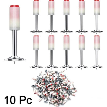Set of 10 Wukusy round steel nails for gun-nailers, suitable for home improvement projects and DIY repairs.