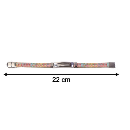 Wukusy premium fancy wrist bracelet with multicolor woven design, featuring intricate patterns and vibrant colors.
