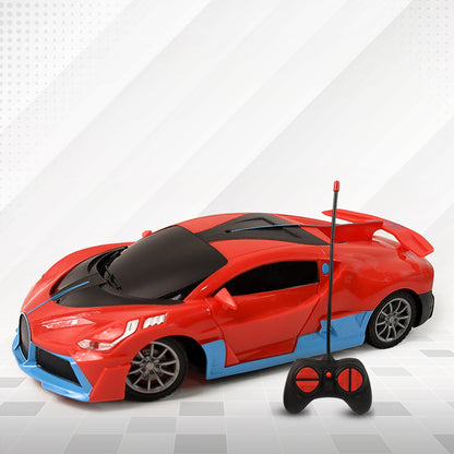Wukusy high-speed RC sports car with spray exhaust effect, sleek design, and detailed exterior in a dynamic racing pose