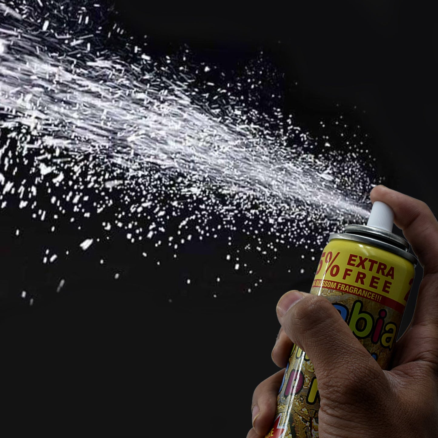 Wukusy 8071 Party Snow Spray canister used for party and event decorations, creating fun snowy effects indoors and outdoors.
