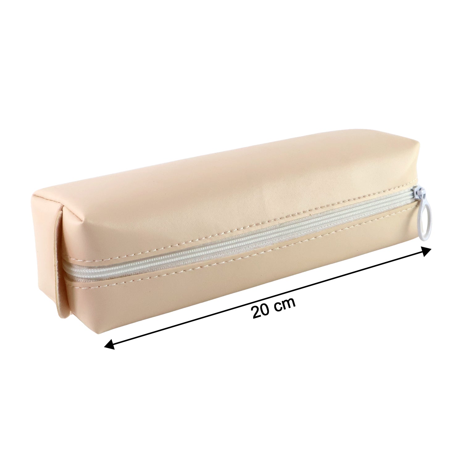 Slim PU leather pencil pouch by Wukusy, featuring a sleek office design, perfect for organizing pens and stationery.