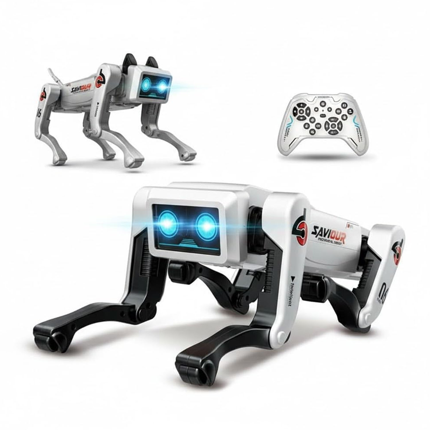 Wukusy Advanced Intelligent AI Robot Dog toy for kids, featuring a sleek design and interactive features in a large set.