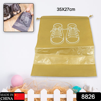 Wukusy waterproof non-woven beach bag with transparent window, shoe and clothing storage, portable travel organizer, hanging design