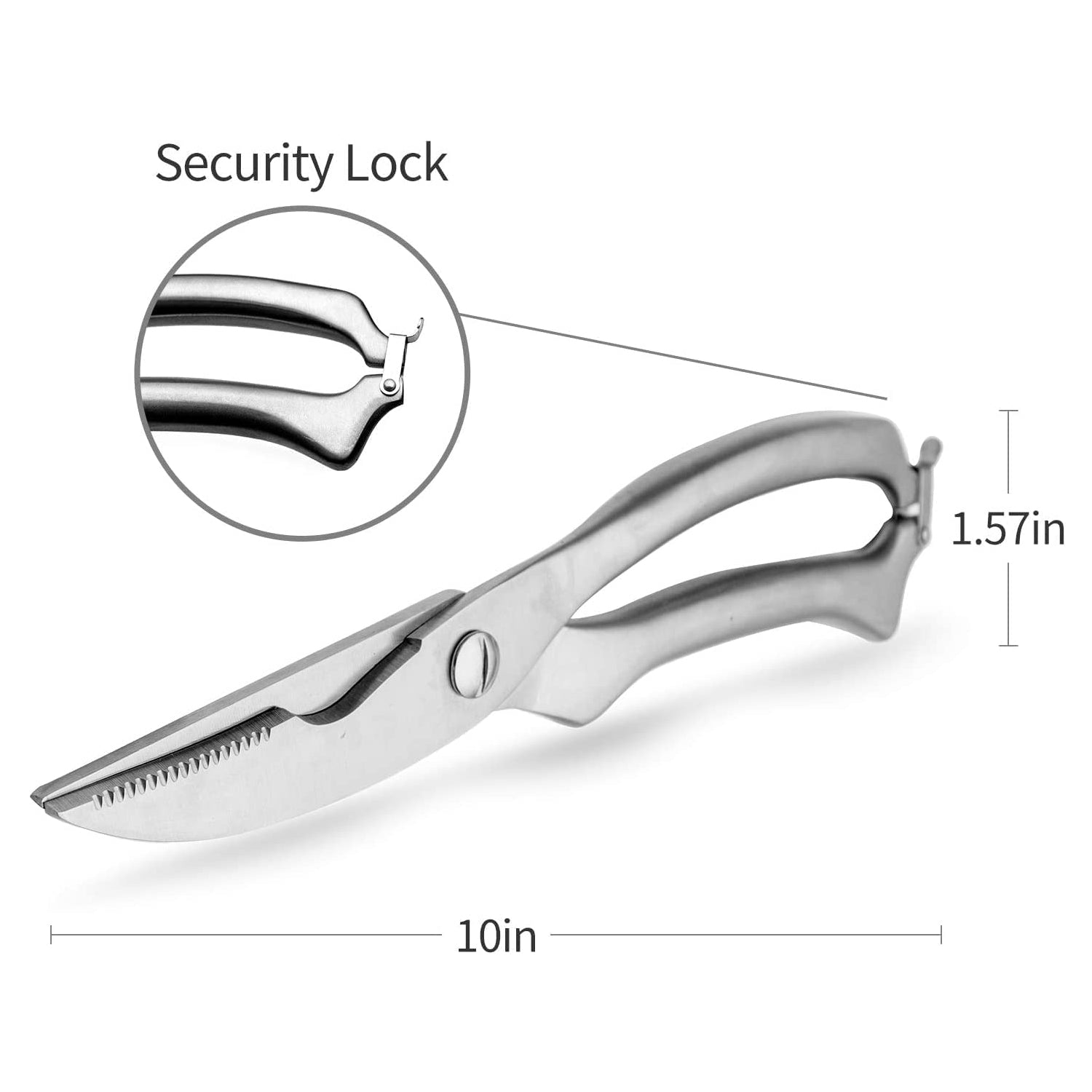 Wukusy heavy-duty stainless steel poultry shears with ultra-sharp blades and spring-loaded handle for kitchen use