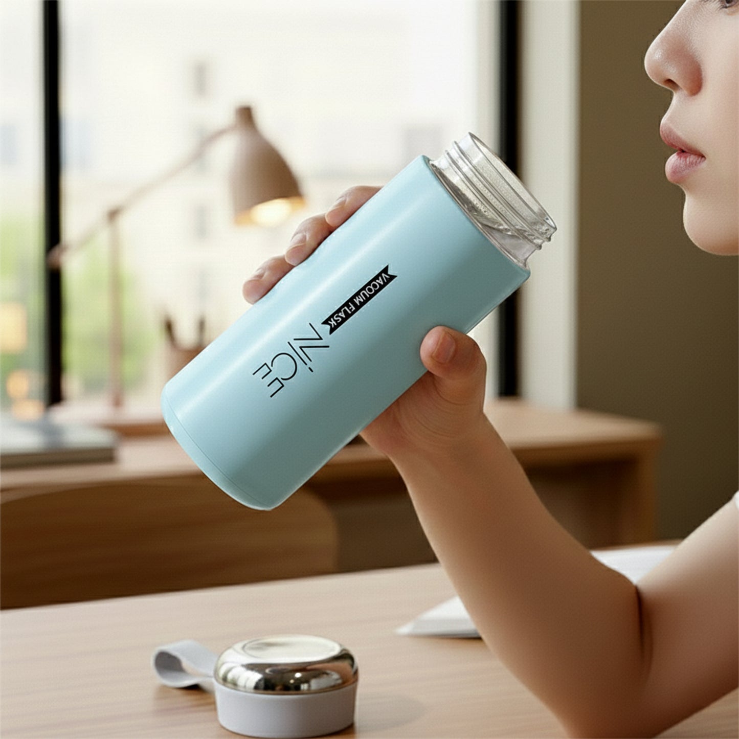 Leak Proof Glass Water Bottle (1 Pc)