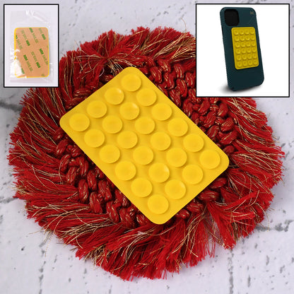 Wukusy suction phone case holder mount in mixed colors attached to a mobile device, providing secure hands-free support.