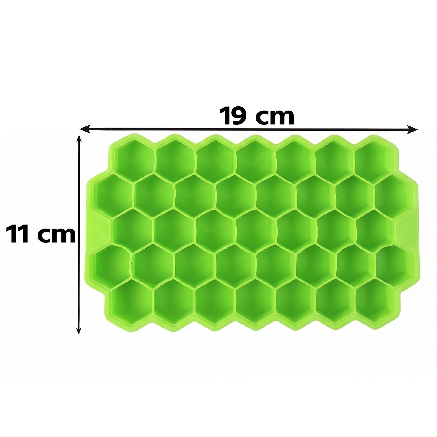 Wukusy silicone honeycomb ice cube tray with 37 cavities, flexible mold for freezing ice cubes in a honeycomb pattern.