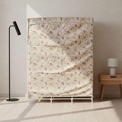Wukusy 8-compartment portable fabric wardrobe closet with collapsible design and multiple storage sections for organized clothing storage.
