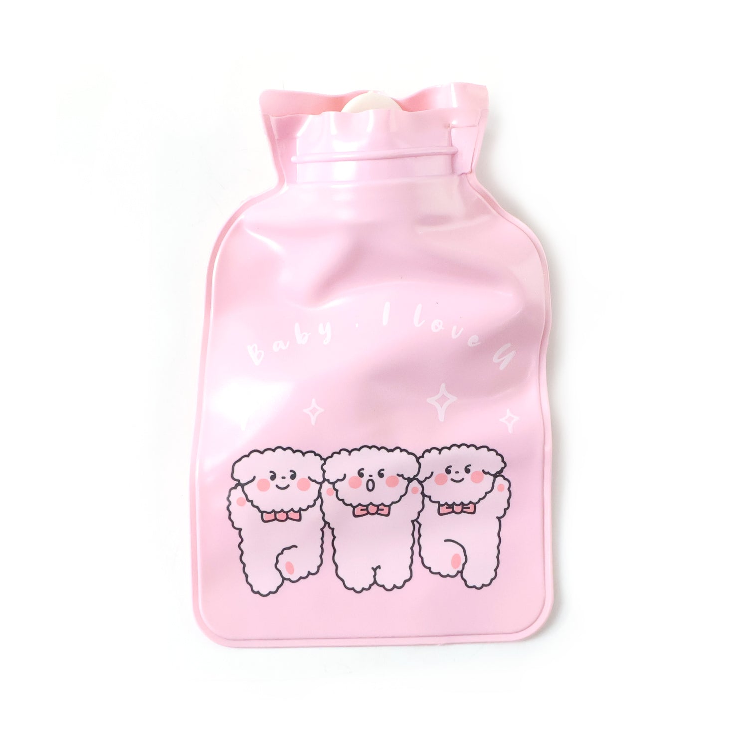 Cute printed mini water bag from Wukusy, 15x9 cm, designed for hot and cold applications with colorful pattern.