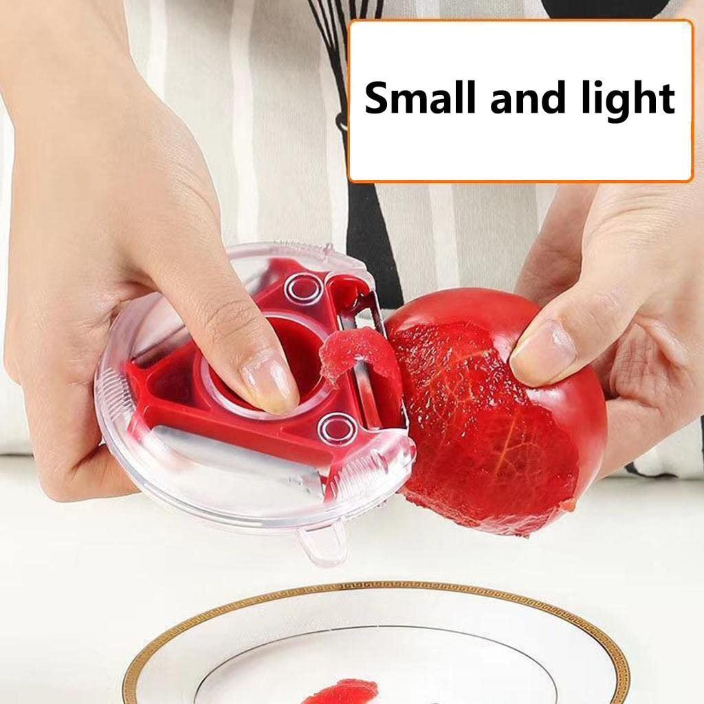 Wukusy 3-in-1 rotary vegetable peeler, slicer, and cutter with round design, kitchen gadget for peeling and slicing vegetables.