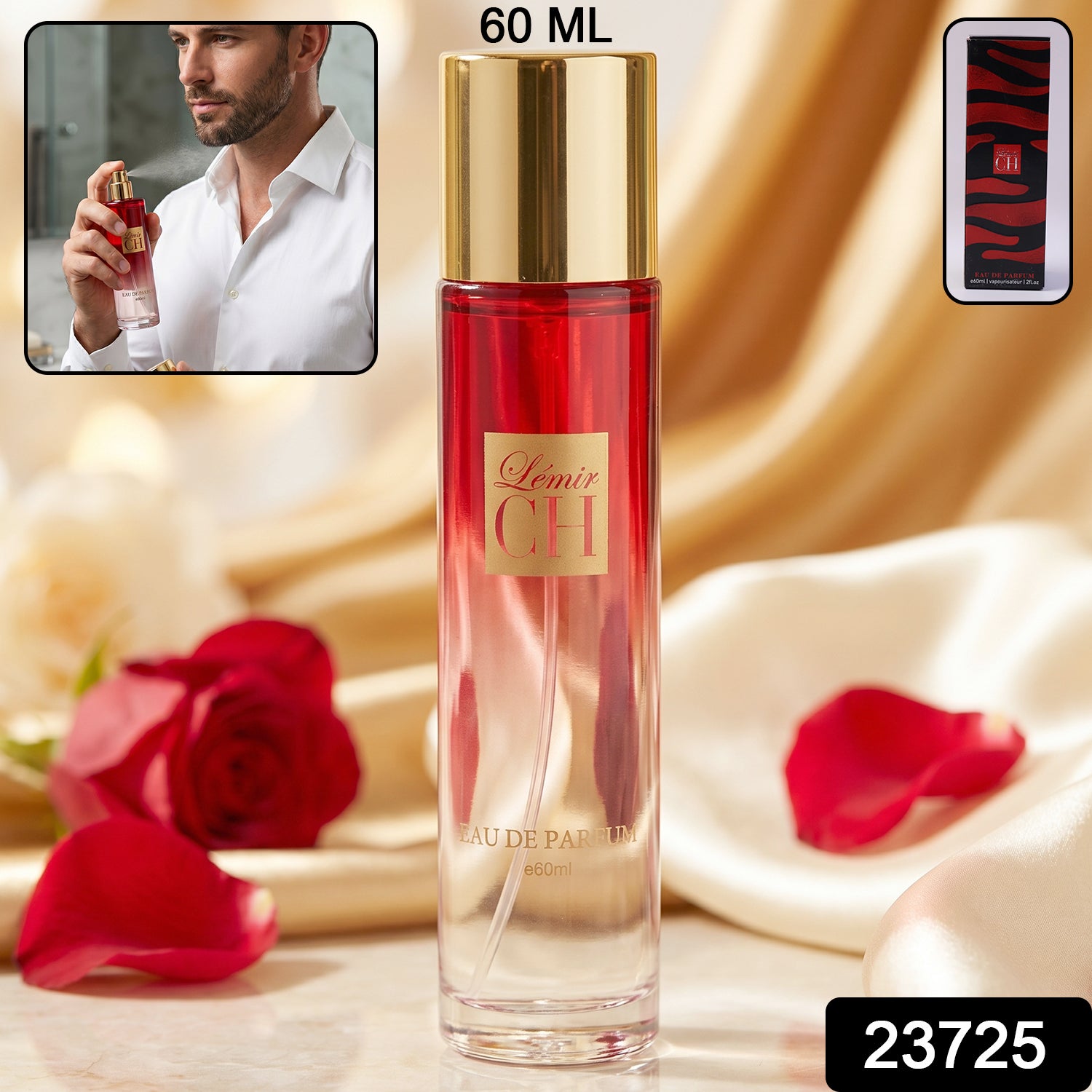 Wukusy Eau De Parfum spray for men and women, 60ml bottle, elegant design, suitable for both genders.