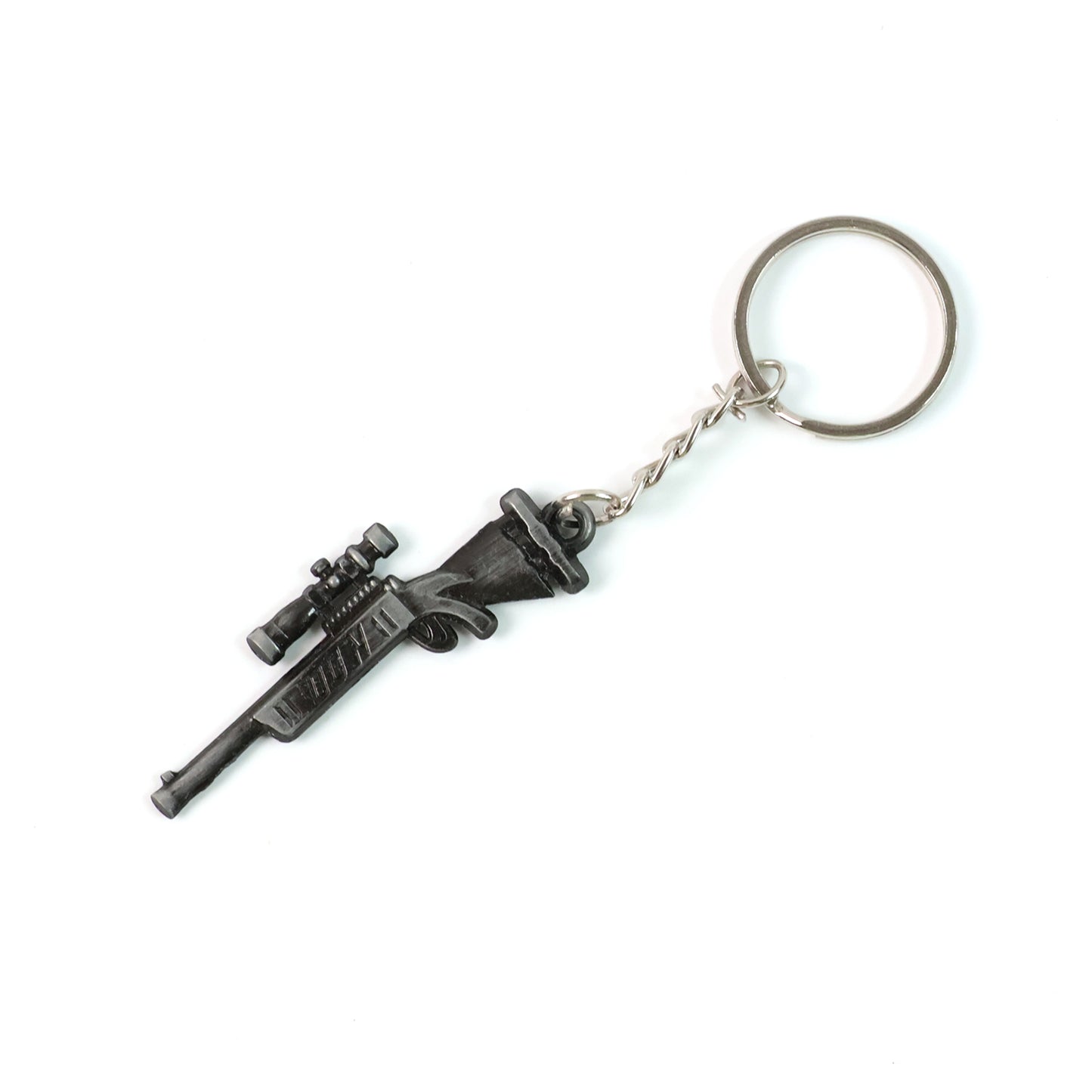 Wukusy premium metal rifle-shaped keychain featuring a detailed gun design, ideal for key organization or as a collectible accessory.