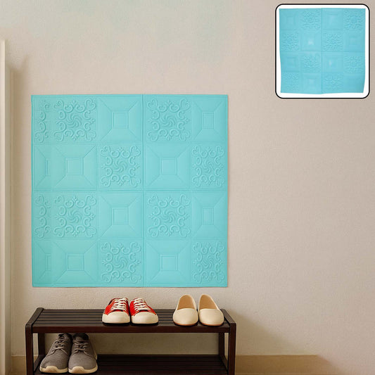 3D foam wallpaper sticker panel by Wukusy, 70x70 cm, showing textured geometric design for wall decoration.
