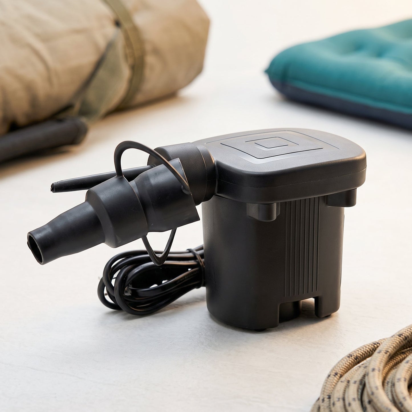 Electric Air Pump With 3 Nozzles For Inflatable Mattress And Pool Toys (1 Pc)