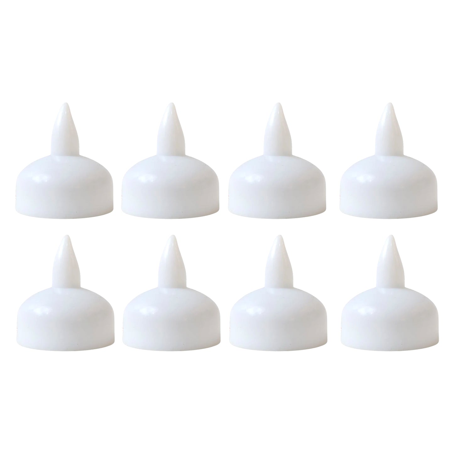 Set of 8 Wukusy round LED flameless tealight candles for home decor, with a warm, flickering glow and realistic flame effect.