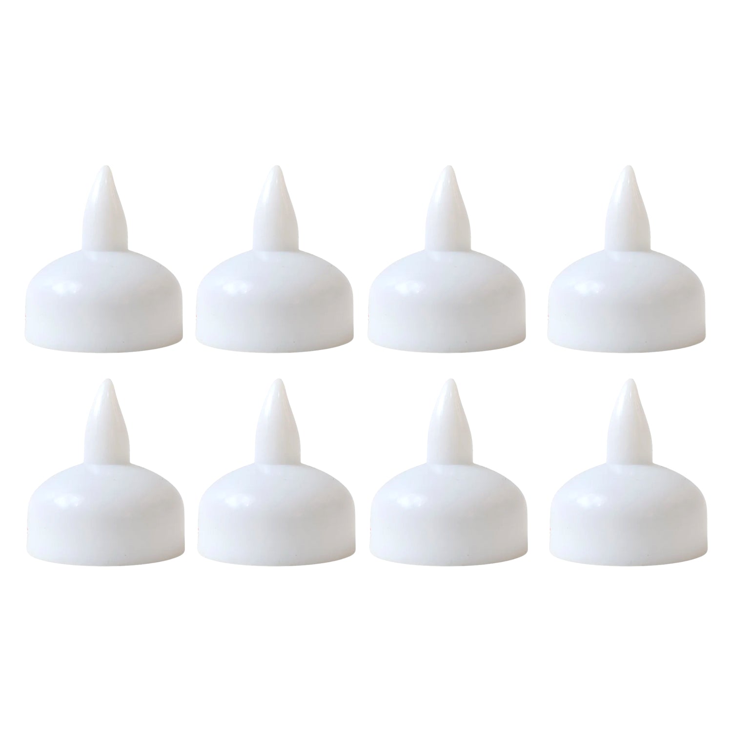 Set of 8 Wukusy round LED flameless tealight candles for home decor, with a warm, flickering glow and realistic flame effect.